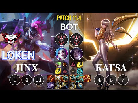 JDG LokeN Jinx vs Kai'Sa Bot - KR Patch 11.4
