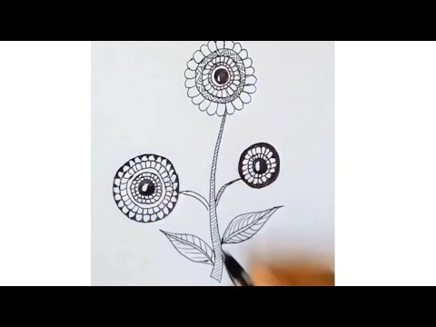 mandala flower / flower design // easy drawing#shorts