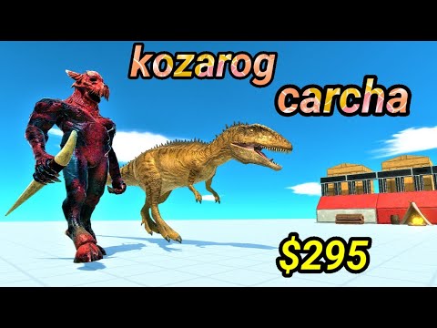 kozarog the demon and carcharodontosaurus vs random team same price Animal Revolt Battle Simulator