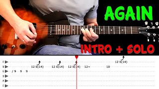 AGAIN - Guitar intro + solo lesson with tabs (fast &amp; slow) - Lenny Kravitz
