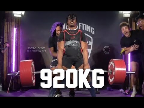 William Ball 920kg TOTAL UNOFFICIAL WORLD RECORD (19yo 93kg class) Origins Invitational