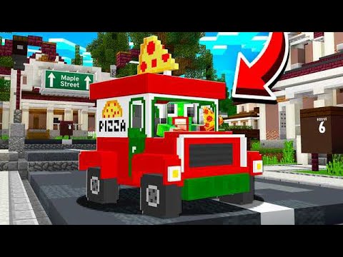 DELIVERING PIZZA IN MINECRAFT! WORKING AT PIZZA PLACE!