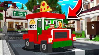 DELIVERYING PIZZA IN MINECRAFT! WORKING AT PIZZA PLACE!