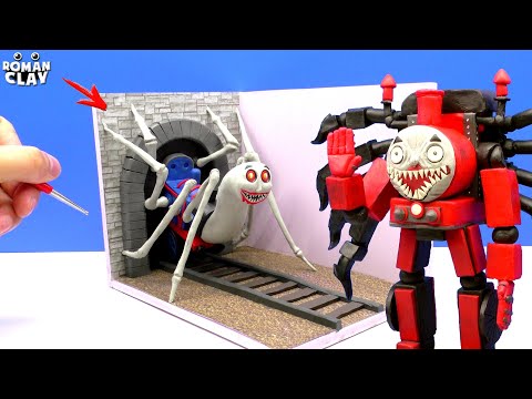 [THOMAS EXE] Making Cursed Thomas the Train Engine SPIDER vs Choo Choo Charles TRANSFORMER with Clay