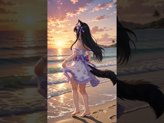Vídeo relacionado con Kawaii Cat Anime Japonés Sakura Sunset Hombres Mujeres Niños Camiseta