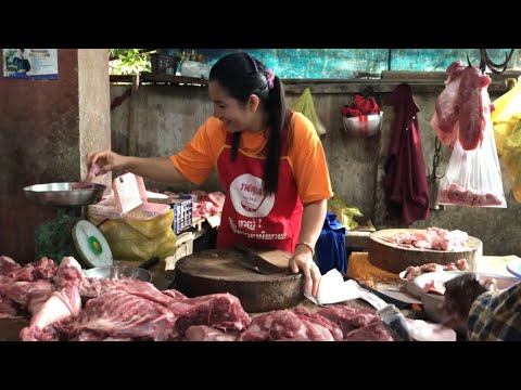 Wonderful Cambodian Fish Market Scenes ,  Vendors, Buyers, Fresh Food And More