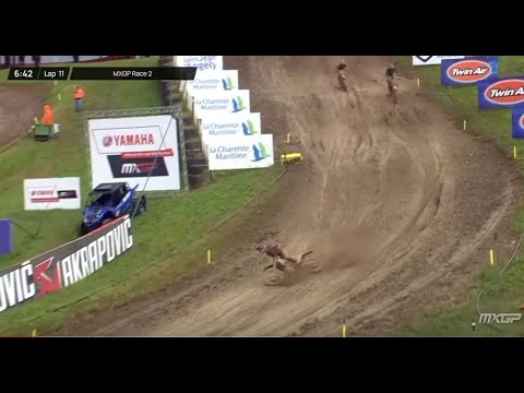 Gajser crash MXGP Race 2 | Monster Energy MXGP of France 2024