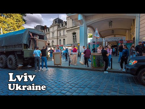 UKRAINE, Lviv. A walk through the streets of Lviv. 4k Walking Tour