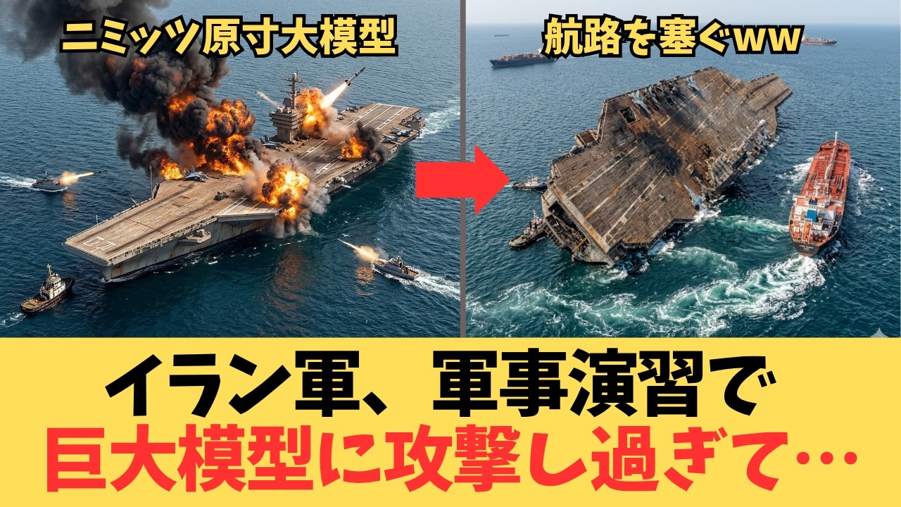 【イラン海軍】偽の米空母で自国の港が封鎖!? 「自爆だらけの赤っ恥」とミサイル同士討ち。見栄と手抜きが招いた独裁国家の末路