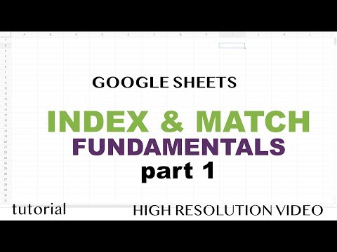 Google Sheets INDEX MATCH Part 1