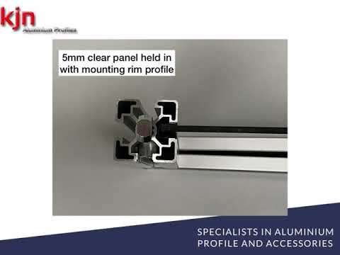 KJN ALUMINIUM PROFILE 5mm clear panel held in with mounting rim profile fitted with quick connectors