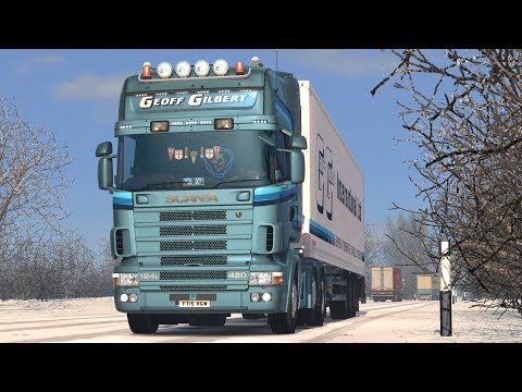 ETS2 Scania 124L 420 + ProMods + RGM + Heavy Winter: Carlisle (GB) - Lisburn (GB)