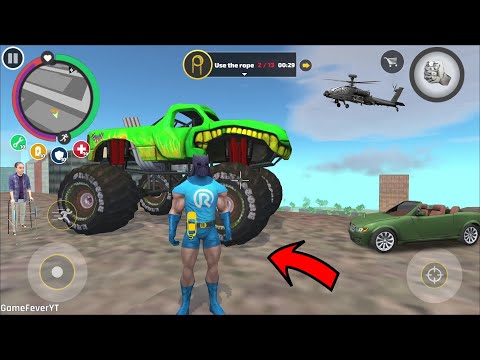 Rope Hero Vice Town (Blue Panther Rope Hero Drive Monster Truck) - HD - Android Gameplay HD