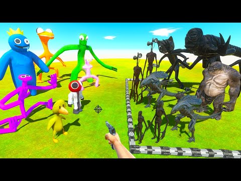Fps Avatar Rescues Team Titanus Red and Fights Rainbow Friends - Animal Revolt Battle Simulator
