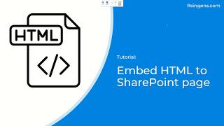 How to embed HTML to a SharePoint page