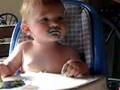 Brayden Eating 1st Birthday Cake