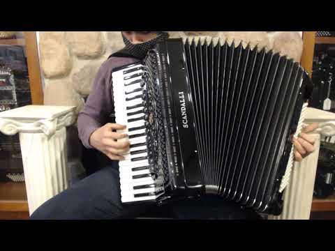 SCANPOLXIIHBK - Black Scandalli Polifonico XII Piano Accordion LMMH 41 120 $5999