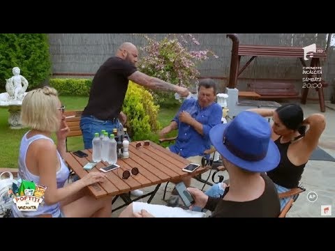 Nea Mărin, pus în mare dificultate de Giani Kiriță, după ce a primit o sticlă cu apă în față