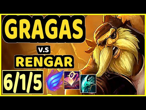 DHOKLA (GRAGAS) vs RENGAR - 6/1/5 KDA TOP GAMEPLAY - NA Ranked MASTER