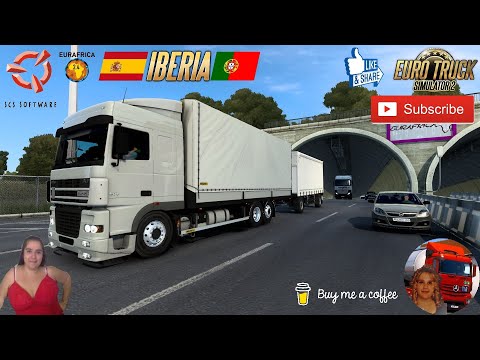 Euro Truck Simulator 2 (1.46) DAF XF 95 Tandem Delivery Tunnel Marocco to Spain + DLC's & Mods