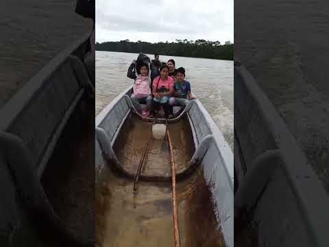 Disfrutan y viajan a lo bien mi familia en el río aguarico Lago Agrio Sucumbios