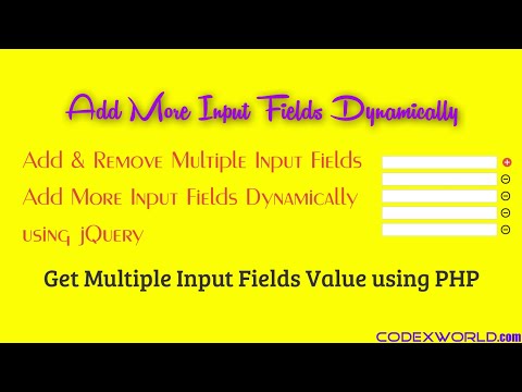 Add Remove Input Fields Dynamically Using Jquery