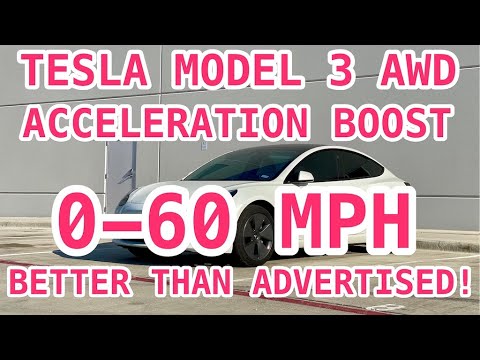 TESLA MODEL 3 AWD ACCELERATION BOOST 0-60 MPH — BETTER THAN ADVERTISED!