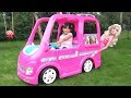 Kid Buys A Giant Barbie Dream Camper Van Vehicle Ride On Power Wheel