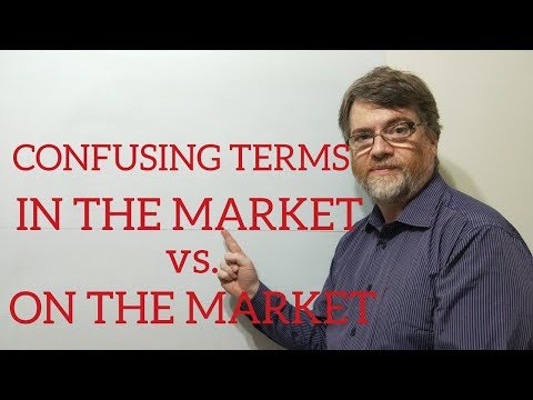 English Tutor Nick P Lesson (279) The Difference Between in the Market  and on the Market