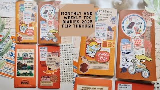 Traveler's company diaries 2025 flip through (weekly and monthly).