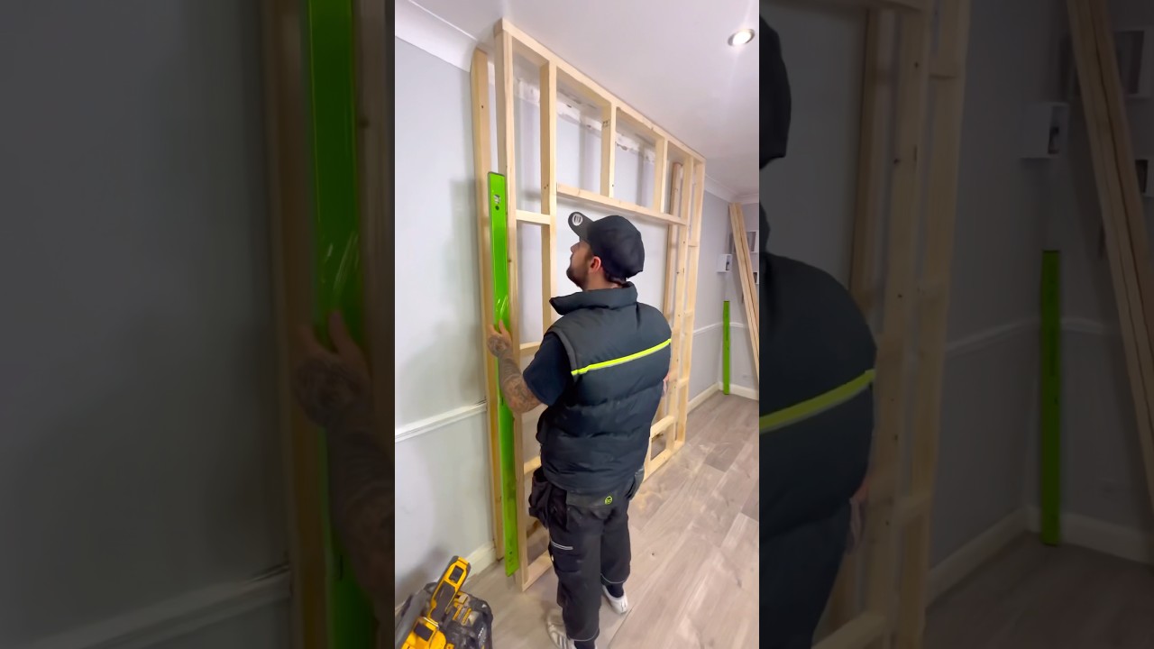 How To Build TV Media Wall (BASIC TOOLS)  #shorts #howto