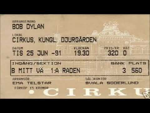Bob Dylan 1991 Summer Tour Of Europe – Stockholm, Sweden 25th June 1991