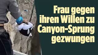 DRAMA AM CANYON: Schockierende Bilder! Russen zwingen Touristin zu 80-Meter-Sprung!