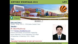 Emerging Contaminants in water and wastewater by Dr  Izharul Haq Farooqi