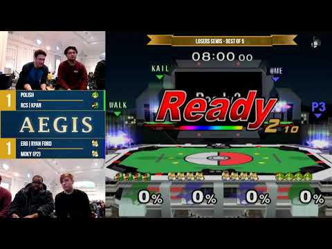Aegis - Polish & KPAN vs. Ryan Ford & Moky (P2) - SSBM - Losers Semis - Best of 5