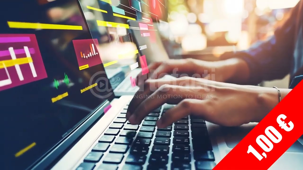 Developer Hands Coding – Neon UI Laptop Stock Footage (HD)