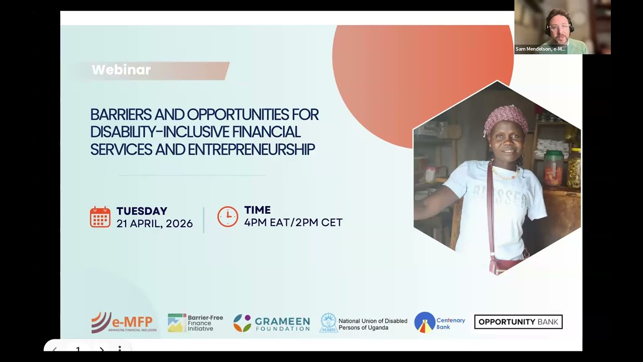 WEBINAR: Barriers and Opportunities for Disability-Inclusive Financial Services and Entrepreneurship