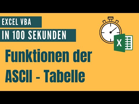Die ASCII-Tabelle in Excel VBA; Asc- & Chr Funktion [Excel VBA in 100 Sekunden]