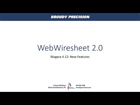 WebWiresheet 2.0 - New In Niagara 4.12