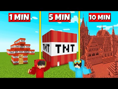 TNT HOUSE BUILD BATTLE In Minecraft - NOOB VS PRO - Cash And Nico Parody