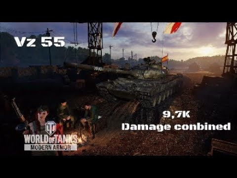 Vz 55 in Cerro Thiepval:9,7K damage conbined: Wot console - World of Tanks