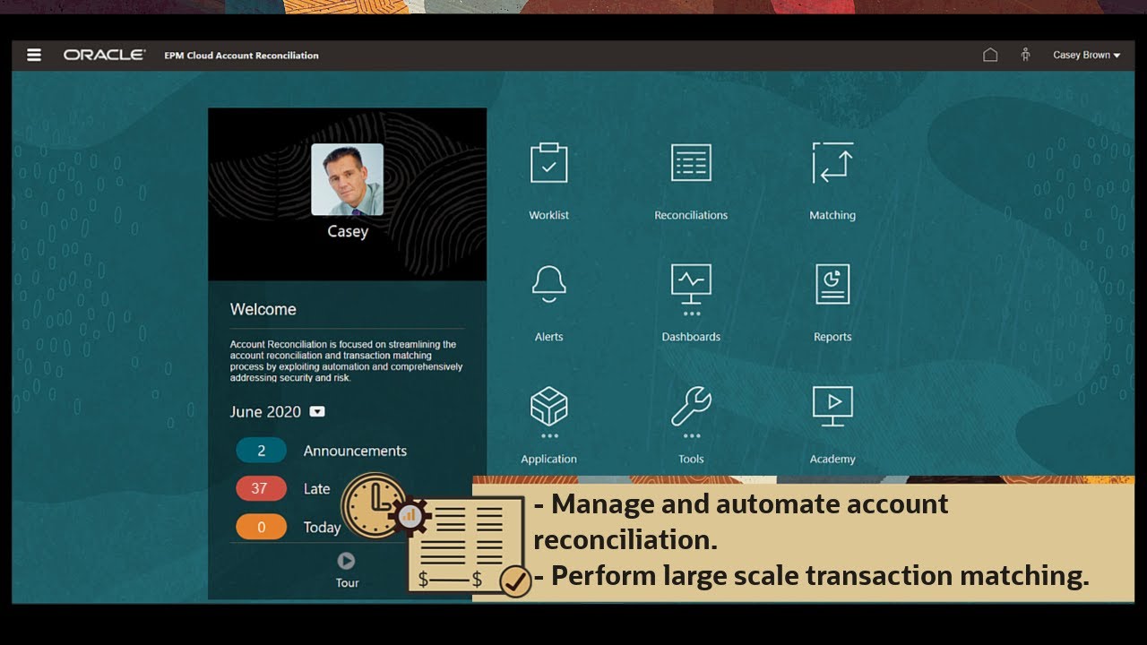 Tour of Account Reconciliation in EPM Cloud