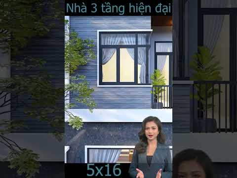 THIẾT KẾ 3D NHÀ 3 TẦNG 5X16 TẠI HẢI PHÒNG