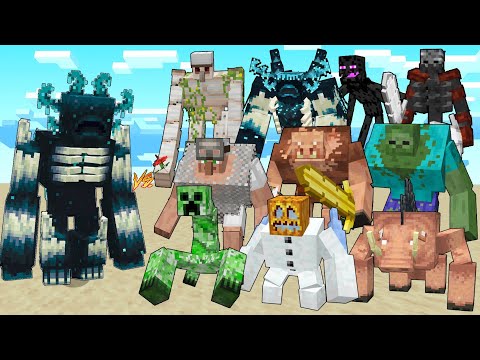 Mutant Warden Vs All Mutants / Minecraft Mob Battle