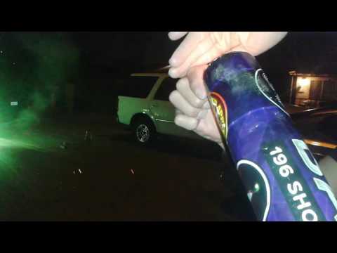 196 shot uv roman candle barrage red apple firewroks