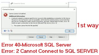 Cannot Connect to SQL SERVER - Network related Error or Instance specific Error