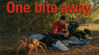 Homeless Sleeping on the Ground with Death Crawling Nearby