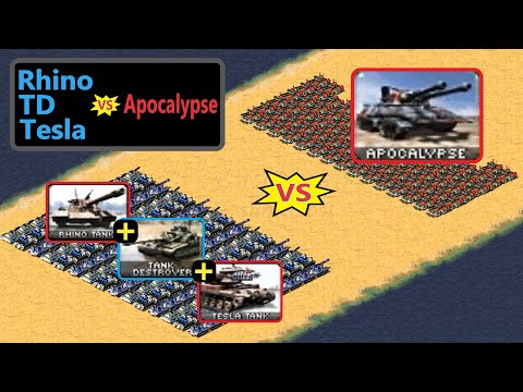 Rhino + TD + Tesla vs Apocalypse - Same Cost - Red Alert 2