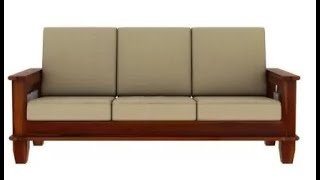 Flipkart Taskwood Furniture Solid Wooden Fabric  3 seater Sofa set With Cushions