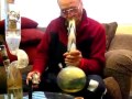 Old man ripping the bong. 